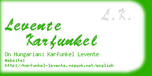 levente karfunkel business card